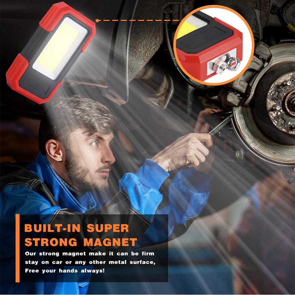 Magnetic COB Work Light Portable Auto Repair Light Battery-Powered Worklight Flashlight Brighten Up Your Outdoor Adventures