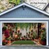 Cozy Courtyard Garden Tapestry, White Brick Wall Covered in Hanging Vines, Colorful Blooms and Warm Lanterns, Calming Boho Wall Art