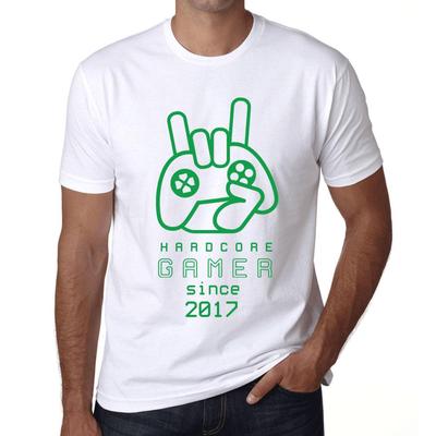 Men’s Vintage Tee Shirt Graphic T Shirt Hardcore Gamer Since 2017 White