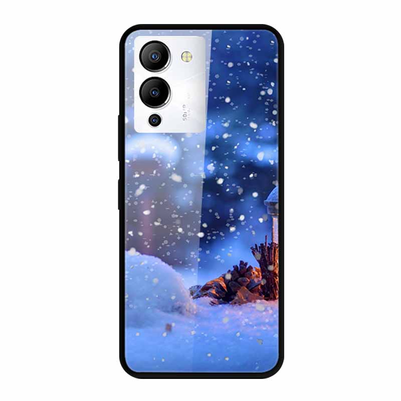 Luxury Shockproof Tempered Glass Back Cover Hard Case For Infinix Note 12 G96 Infinix Note 11pro 11s Protective Cool Phone Cover