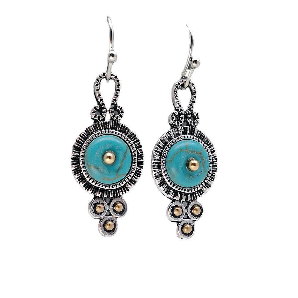 Retro European Turquoise Bohemian Women s Earrings