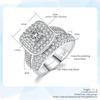 Hot Selling Women's Gorgeous Princess Cut Cubic Zirconia Promise Engagement Bridal Wedding Ring Set Jewelry Accessories