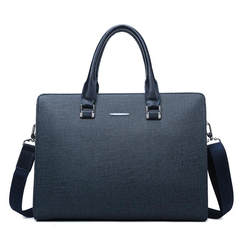 Men's PVC Horizontal Business Casual Briefcase - Large Capacity Laptop & Document Bag