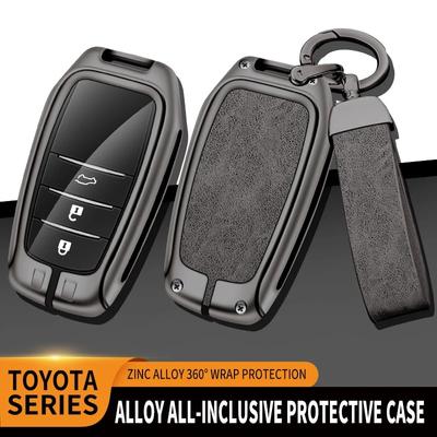 Neue Zinklegierung Leder Autoschlüssel Hülle Abdeckung Shell für Toyota CHR Hilux Fortuner Land Cruiser 200 Camry Corolla Crown RAV4 Highland