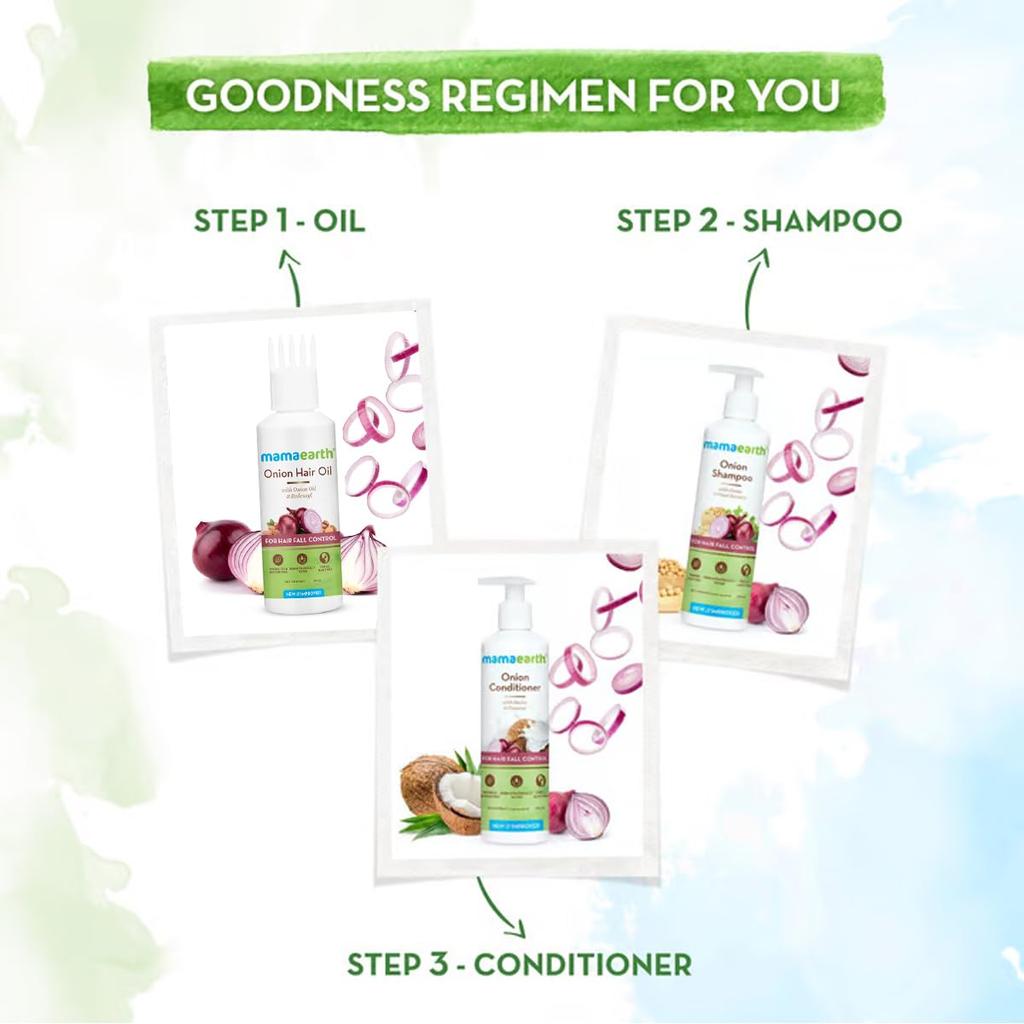 Mamaearth Onion Hair Oil For Hair Growth & Fall Control With Redensyl 50ml – Nourishing Scalp Treatment For Strong Shiny Hair