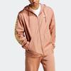 adidas Letter Logo Print Long-Sleeve Hoodie Jacket for Men, Khaki