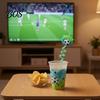 Reusable Plastic Straw 5Pcs Colorful Soccer Spiral Straws, Drinking Straws for Birthday Party Party, Football Theme Celebration Beverage Decor Unique
