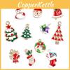 Vibrant 19pcs Metal Alloy Mixed Christmas Charms Set In Red Green Colors