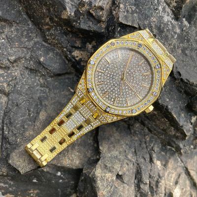 Relógio Masculino AAPP à Prova d'Água com Diamantes e Aço Inoxidável Céu Estrelado