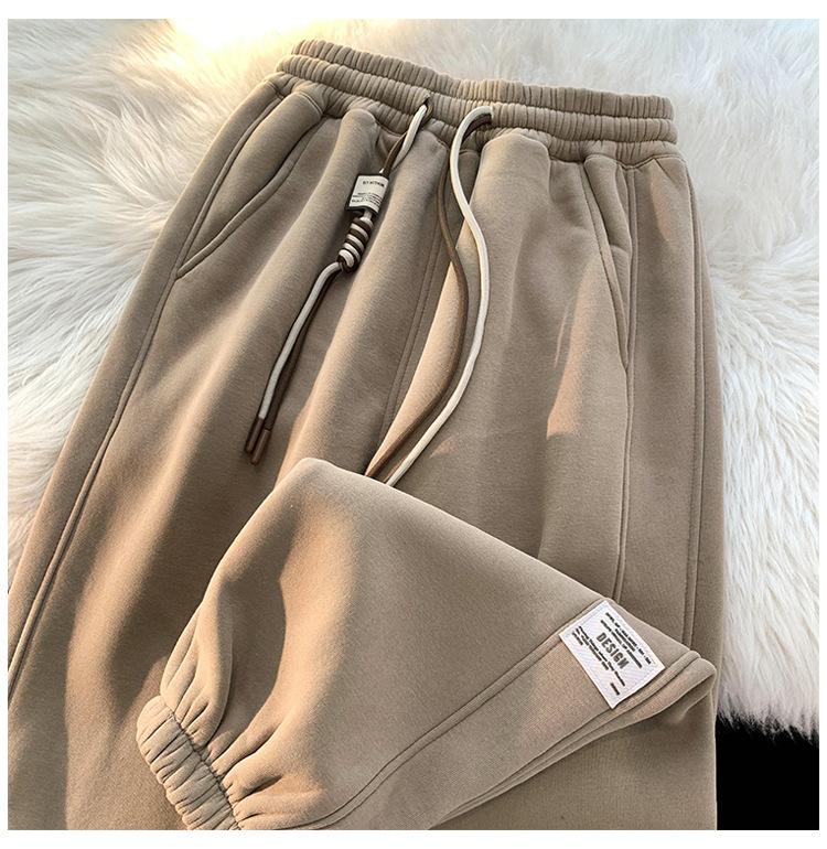 American Style Vintage Velvet Sweatpants Women Fashion Loose Autumn Winter Trouser Thicken Casual Pants Tide