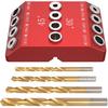 Multi Angle Drill Guide Jig 30 45 90 Degree with 4 Drill Bits Portable Drill Guide for Angled Holes and Straight Hole All Metal Jig for Stairs