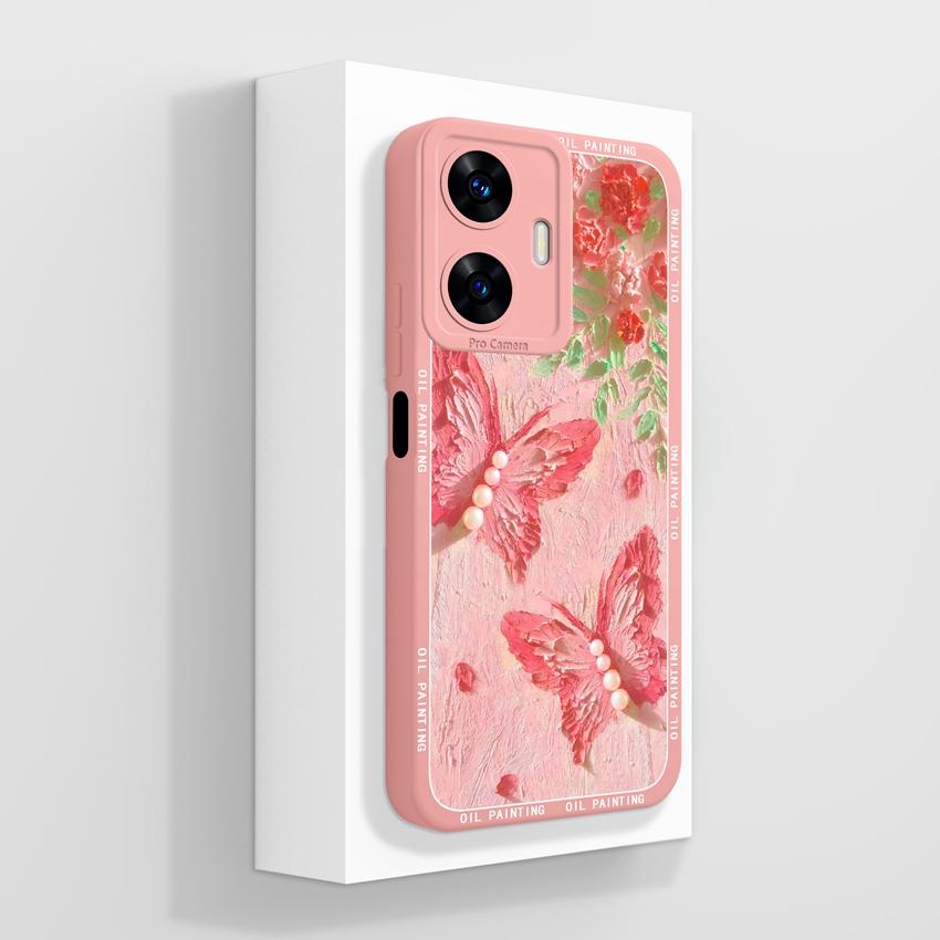 Beautiful Love Heart Phone Covers For Realme C55 C35 C25 C20 C15 C11 C21Y C25Y Soft Liquid Silicone Bumper Anti Drop Protection Case For Realme Casing