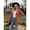 Autumn New Women's Clothing Women's Brushed Pit Stripe Solid Color Long Sleeved Women's Cardigan Jacket