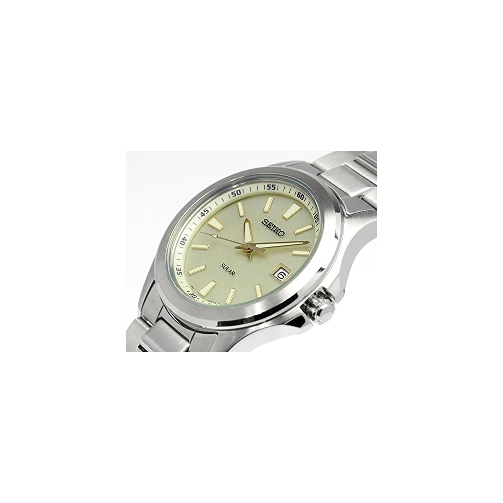 Seiko Selection SBPN069 Men's Solar Powered Watch Off-White Dial Date Calendar Stainless Steel