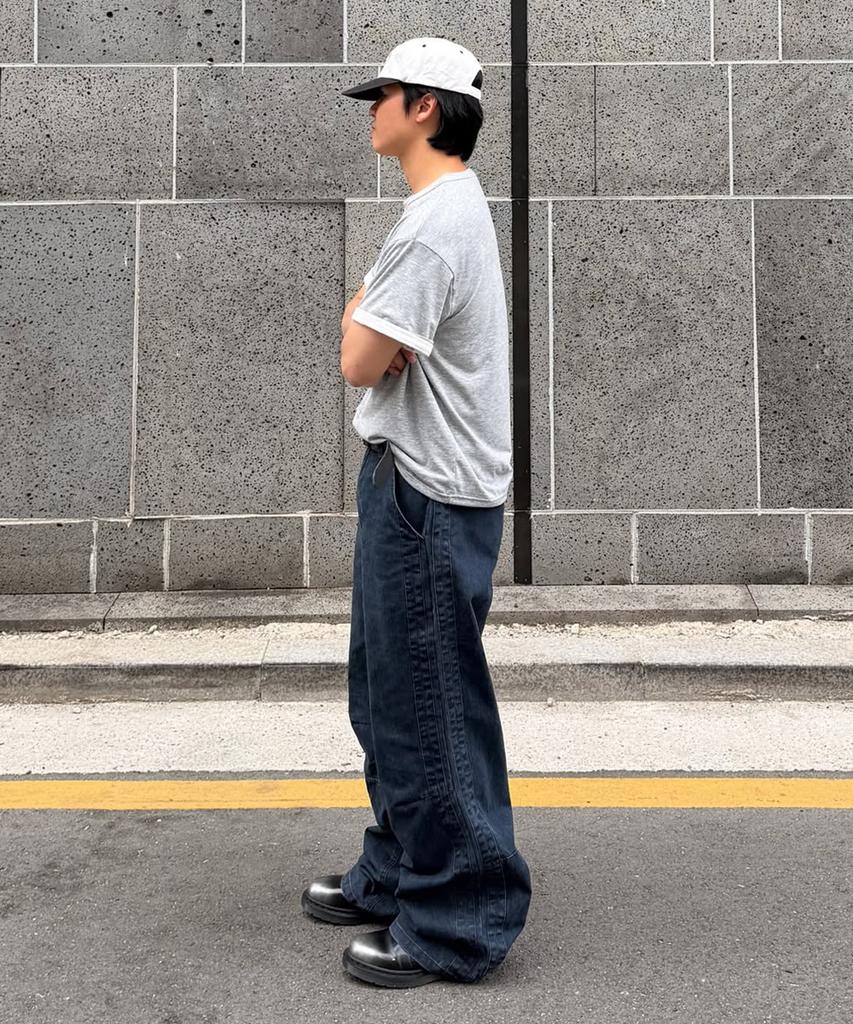 INTEMPOMOOD Track Washed Cotton Wide Pants_Navy