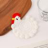 Cute Cartoon Insulation Mat Big Rooster Shape Hand-made Cup Mat Soft Woven Placemat Kitchen Accessories