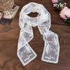 130cm Long Women Lace Floral Scarf Y2k Lace Ribbon Neck Scarves Embroidered Ladies Neck Headbands Sweet Skinny Neckerchief