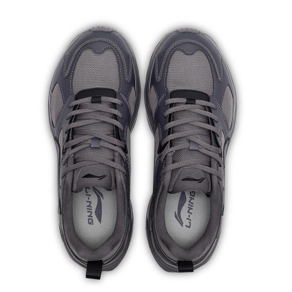 Li Ning Pulse Retro Casual Versatile Durable Breathable Support Low Top Dad Shoes Men Sneaker Smoke-Gray AGCV145-3