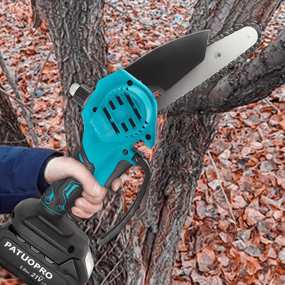 6inch Electric Chain Saw Cordless Chainsaw Portable Tree Branch Logging Cutter Woodworking Garden Tool For Makita 18V Battery
