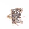 Luxury Designer Transparent Crystal Earrings Stud Ring Square Winding Gold Color Vintage Jewelry High Quality Accessories