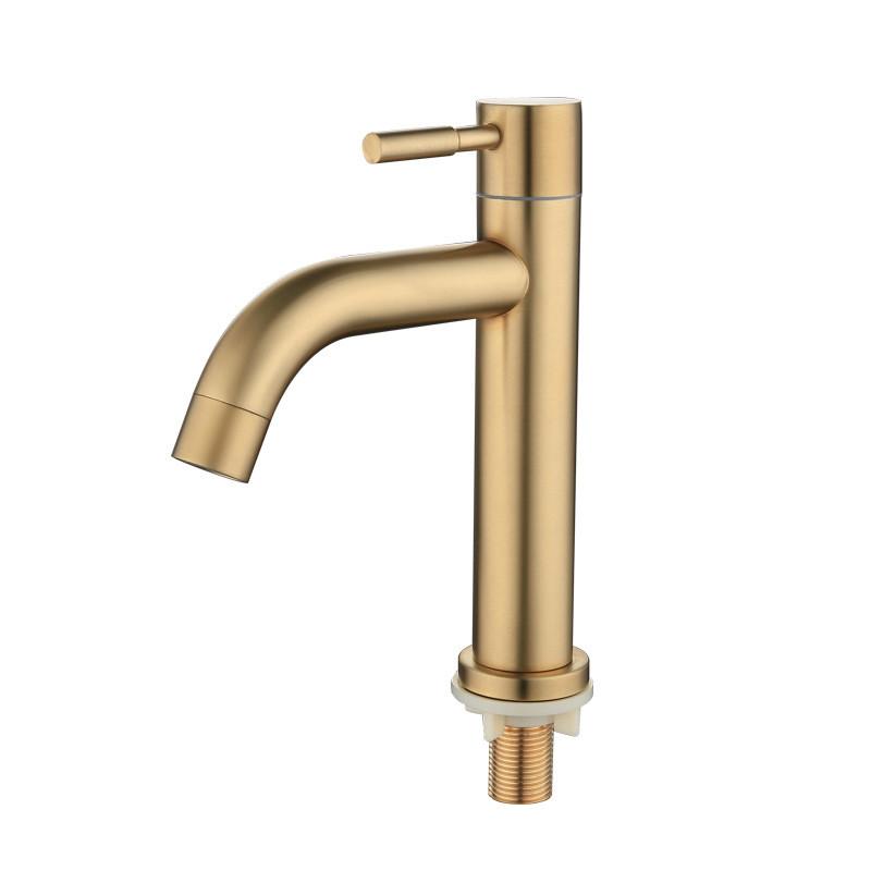 Grifo de Lavabo de Baño Moderno Minimalista de Acero Inoxidable con Monomando para Uso Doméstico