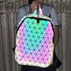 Fashion Backpack Geometric Rhombus Inverted Triangle Symphony Mountaineering Bag Triangle Piece Rhombus Color Changing Luminous Backpack