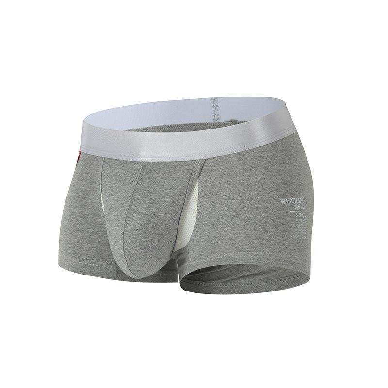 Boxers pour hommes Printemps et Été Couleur Unie U Convexe Séparé Espace Silo Coton Respirant