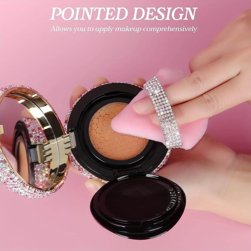 6pcs Diamond Triangle Powder Puff- Face Soft Makeup Puff -Setting Powder Puff for Loose Powder Body Powder Wet Dry Cosmetic,