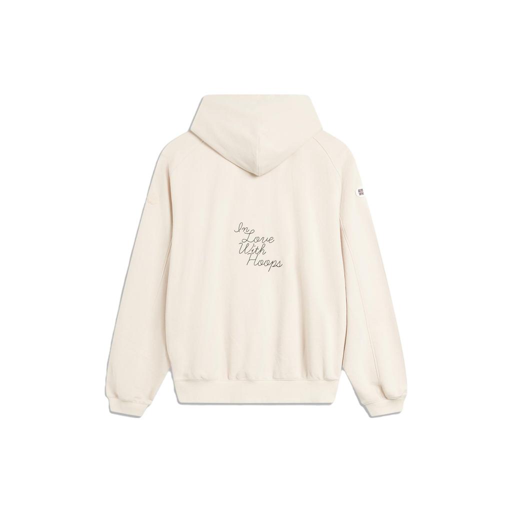 Li Ning Embroidered Hooded Sweatshirt Unisex Sweatshirts Gravel-Gray AWDTC91-3