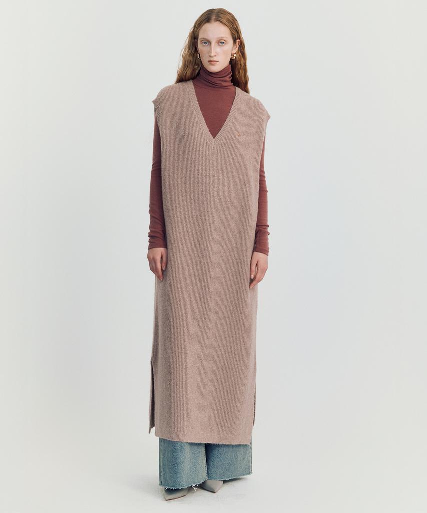 Meibeoyu Volodina Knit Long Vest _ Pink