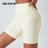 Sports shorts European and American yoga shorts peach hip lift high waist fitness pants tight running woman