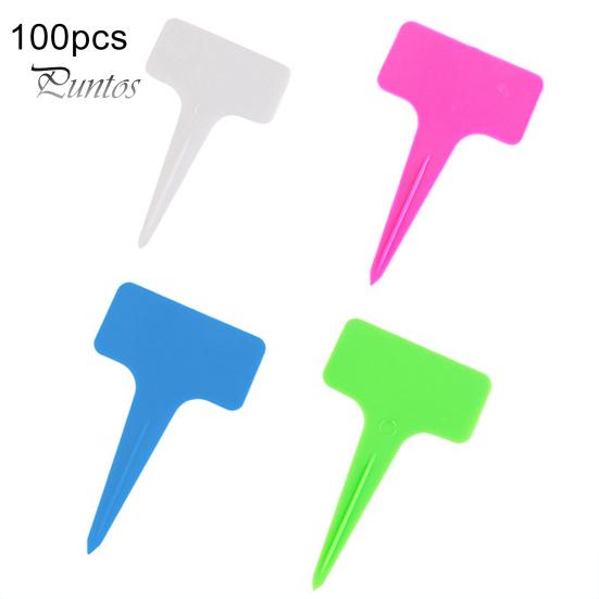 100 stk Planteetikett T-Shape Vanntette plantemarkører Gjenbrukbare planteidentifikasjonsmerker Barnehagemerkeskilt for blomsterfrøplanter Varianter