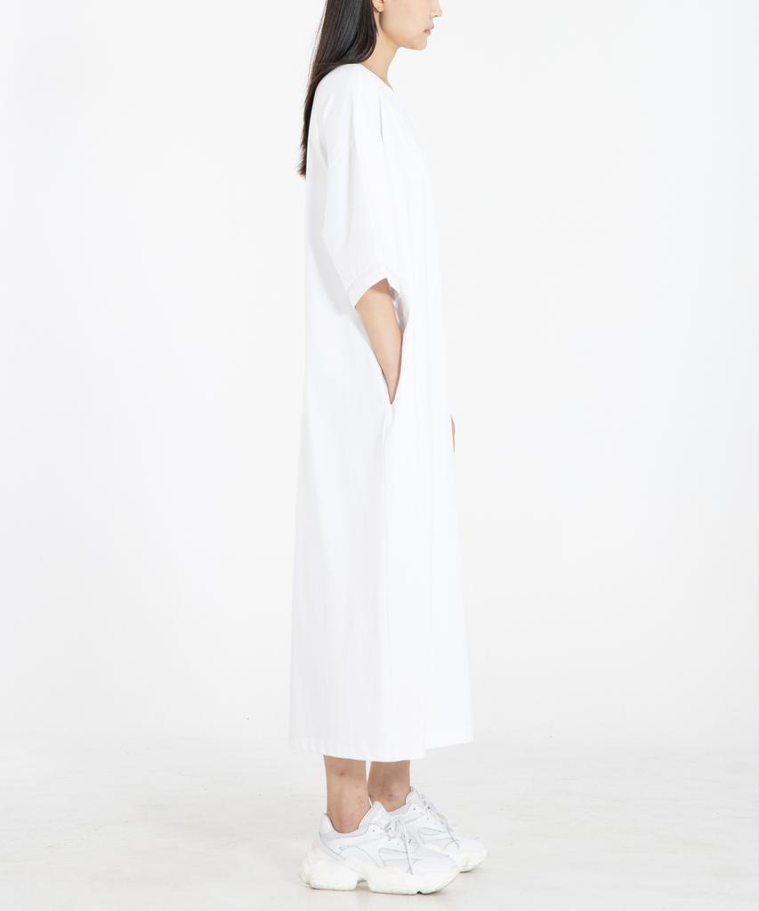 Row To Row Wrd030 Fine Cotton Boxy Fit Tee Dress (Cotton White)
