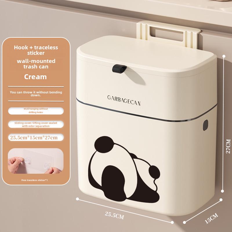 

Настінний сміттєвий бак у формі панди: Стильний великий сміттєвий кошик з відкидною кришкою для щілин у ванній кімнаті