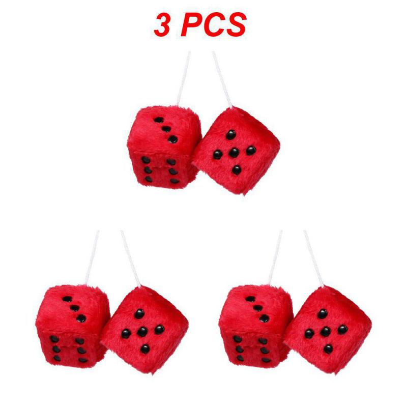 1/3/5PCS Car Dices Hanging Pendant Multiple Scenarios Available Premiummulticolor Plush Rearview Mirrors Styling Decor New