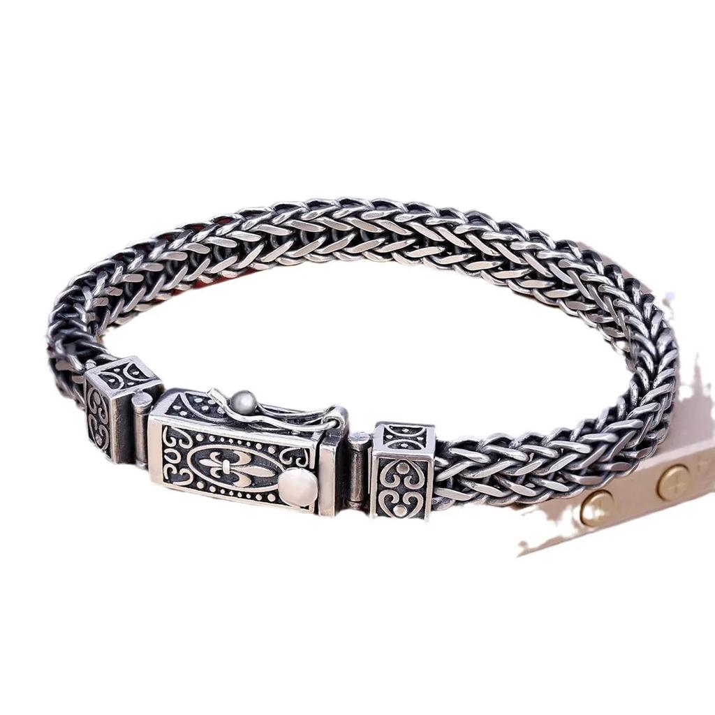 Fashionable Men's Thai Bracelet Flat Chain Body Keel Men and Women Can Wear Trendy Men