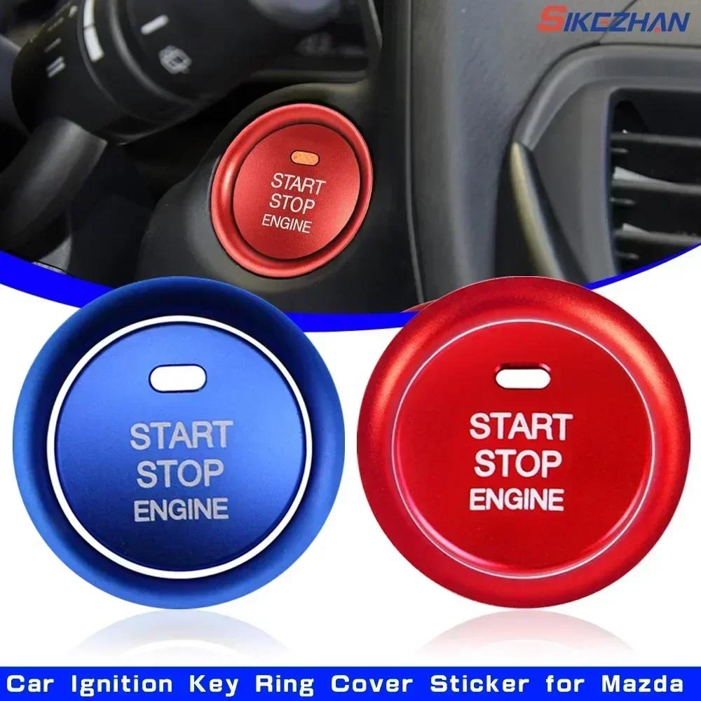 Car Interior Ignition Key Ring Cover Sticker For Mazda CX5 CX3 Axela Atenza Engine Start Stop Switch Button Trim Accessories