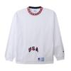 Champion Action Style Crew Neck Long Sleeve USA Embroidered Graphic Men's T-Shirt, 100% Cotton, Logo, White, C3-A423
