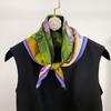 53Cm 100% Real Silk Scarf Square Bandelet Women'S Silk Temperament Small Scarf Neck Decorative Wrap Oil Printed Lavender Scarves