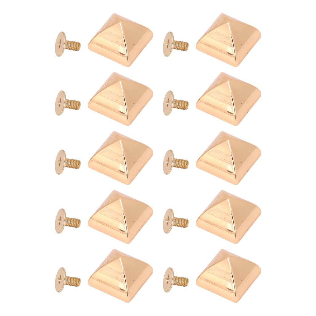 20 Sets Square Pointed Screw Rivets Set Zinc Alloy Pyramid Punk Leather Goods Bags Repair Kits for Binding 15mm