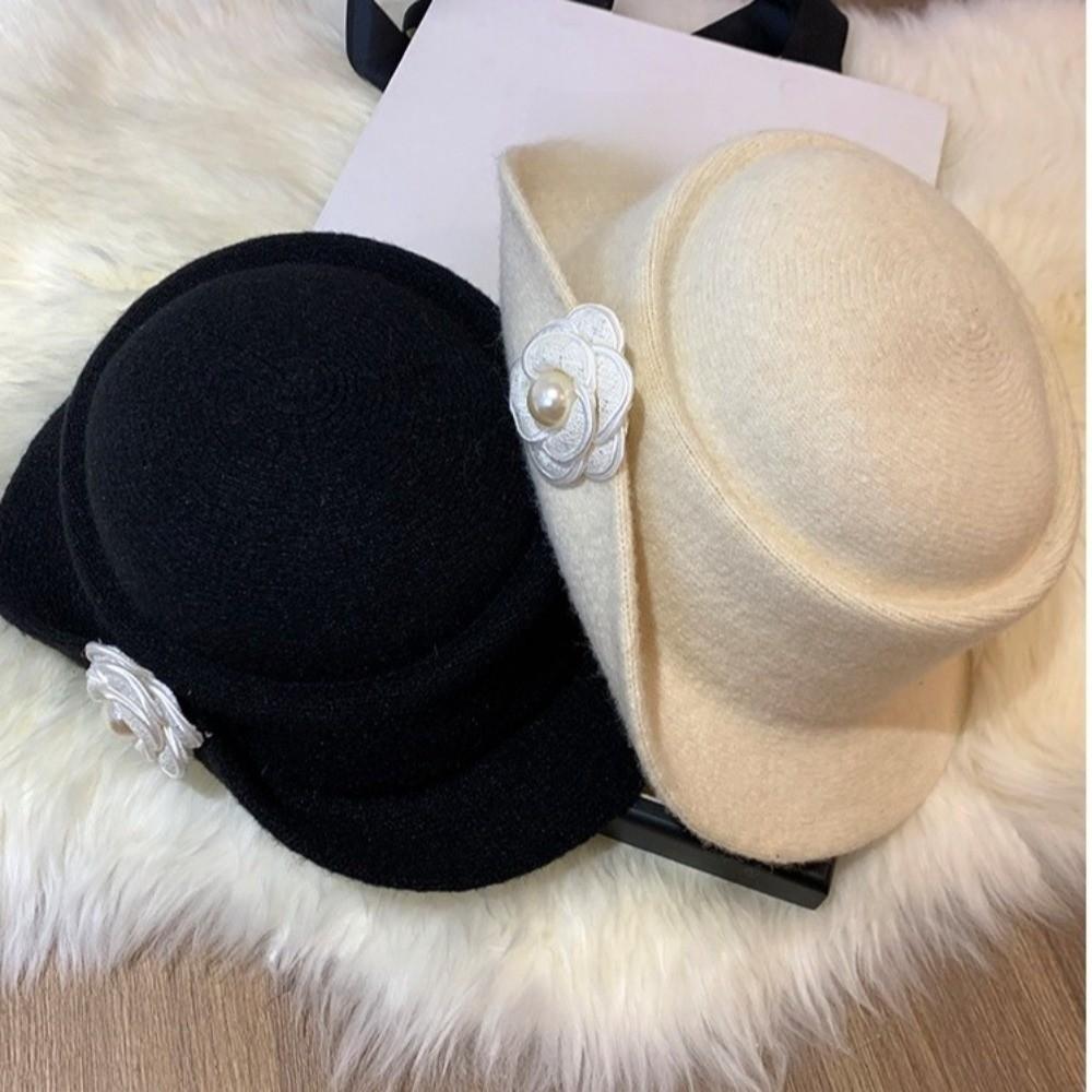 French Style Hepburn Style Topper Hat Woolen Women Jazz Hat Elegant Black Felt Hat Funeral