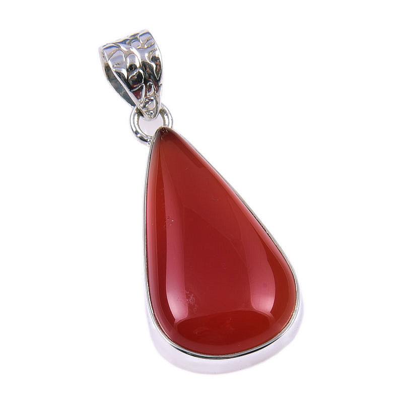 Natural Carnelian Gemstone Handmade 925 Solid Sterling Silver Pendant 1.50" f8M24