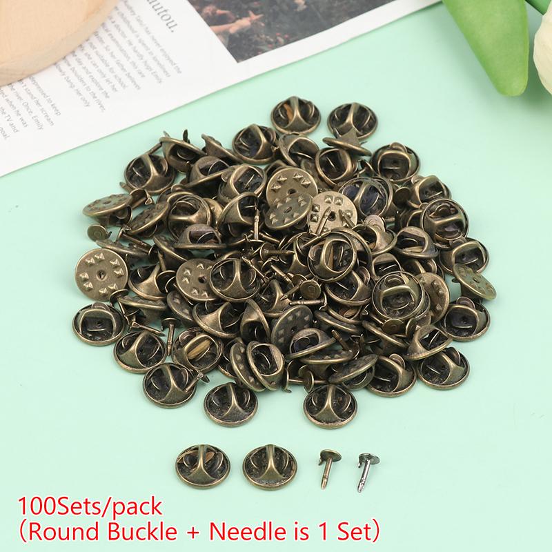 

100 шт. Металлические зажимные основы для значков-брошей, лацканные основы для DIY-брошей, аксессуары для изготовления ювелирных изделий ручной работы бронзовый