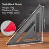 Righello a Triangolo in Lega di Alluminio ad Alta Precisione Metrico da 7''/12'' per Falegnameria con Goniometro ad Angolo Retto e Tracciatore Portatile