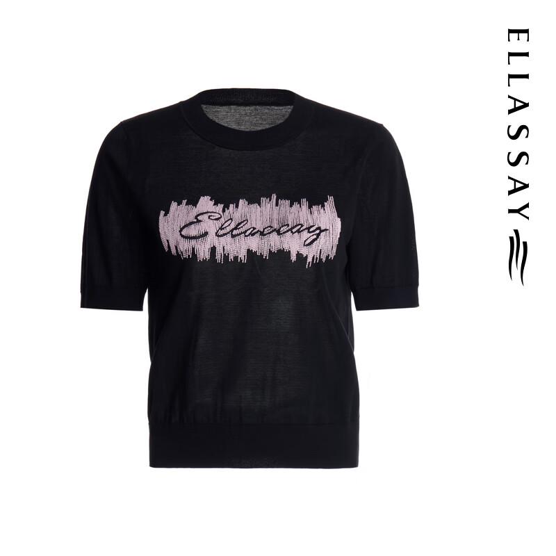 ELLASSAY Women's Embroidered Pullover Knit Top