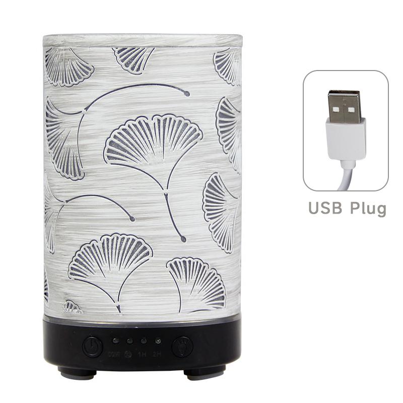 Desktop Decorative Light Ginkgo Leaf Atmosphere Night Light Timed Aroma Diffuser Ultrasonic Air Humidifier with Auto Shut-off