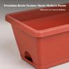 5 Pieces Rectangular Planter with Tray Long-Lasting Trough Drainage