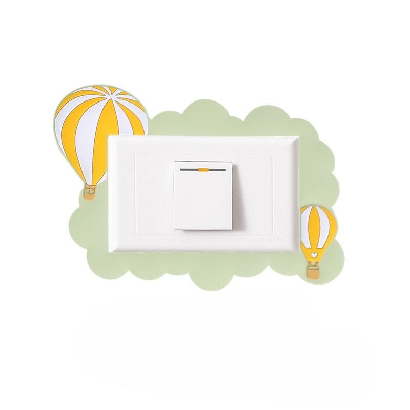 

Cartoon Switch Protection Cover, Household Lamp Wall Sticker, Socket Sticker, Decorative Frame Cover, Luminous, Anti-dirt and Concealment Hot Air Balloon 1 зелений