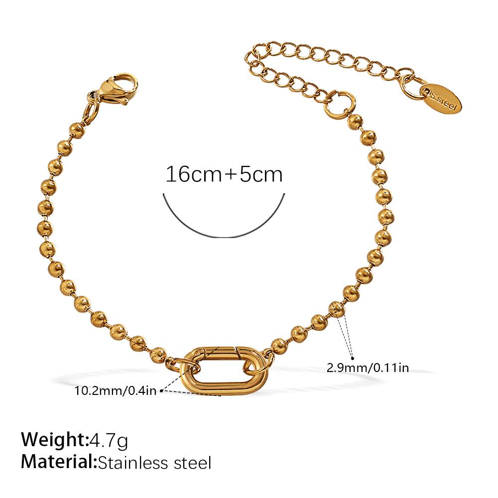 Personalized Natural Stone Pearl Love Hollow Bracelet Versatile Oil Drop Red Pepper Stainless Steel Croissant Bracelet