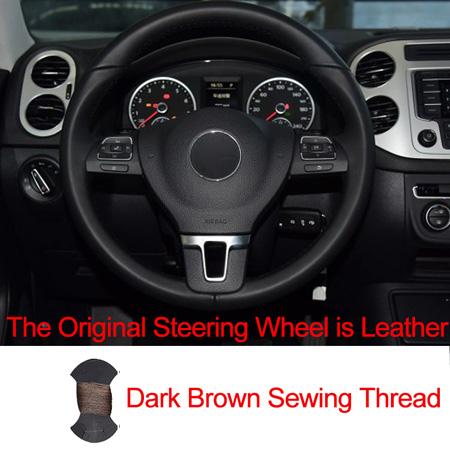 Sewing Car Steering Wheel Cover Volant Funda Volante For Volkswagen VW Gol Tiguan Passat B7 Passat CC Touran Jetta Mk6 Non-slip